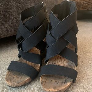 Black BCBG wedges